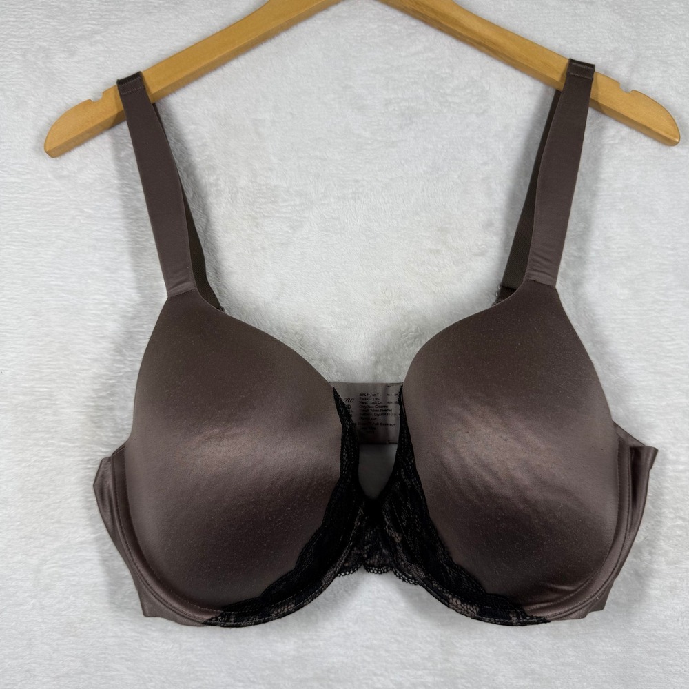 Soma Enhancing Shape‎ Full Coverage Lace Trim Underwire Bra Brown 36DD 1215